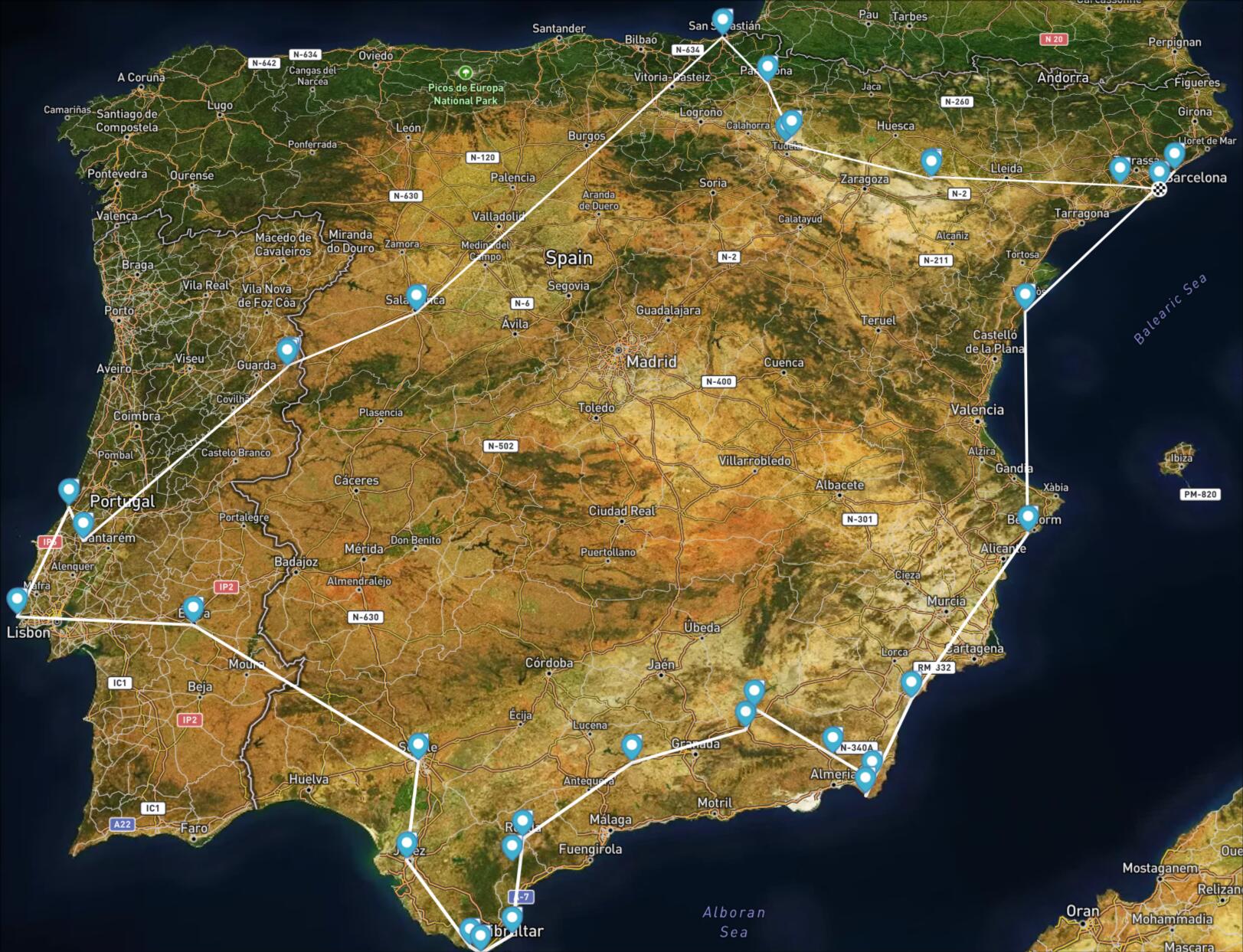 mappa percorso